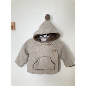 Zara Baby Girl Hooded Pompom Toggle Button Wrap Coat